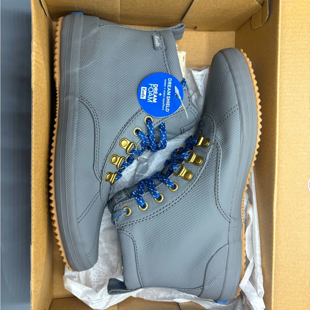 NIB Women’s KEDS Scout Boot II Water Resistant W/ Dream Foam Matte Gray Size 7.5